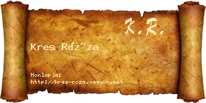 Kres Róza névjegykártya